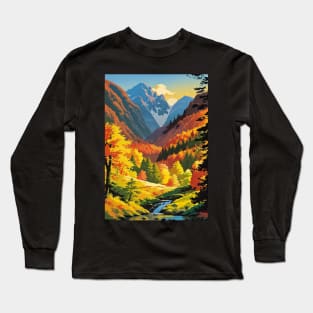 Stable Diffusion Fall Foliage Scene Long Sleeve T-Shirt